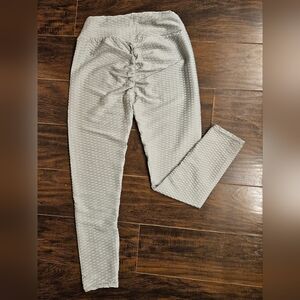 Sexy Tick Tock Textured Light Grey Leggings